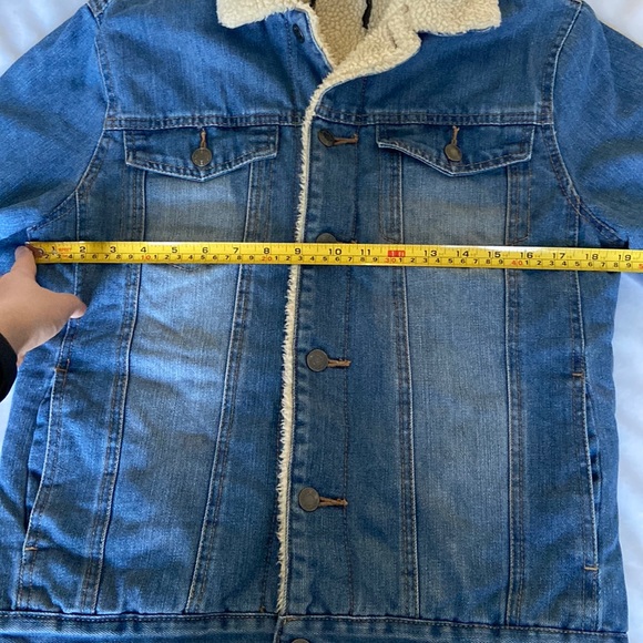Primark custom painted denim sherpa jacket - Picture 9 of 11